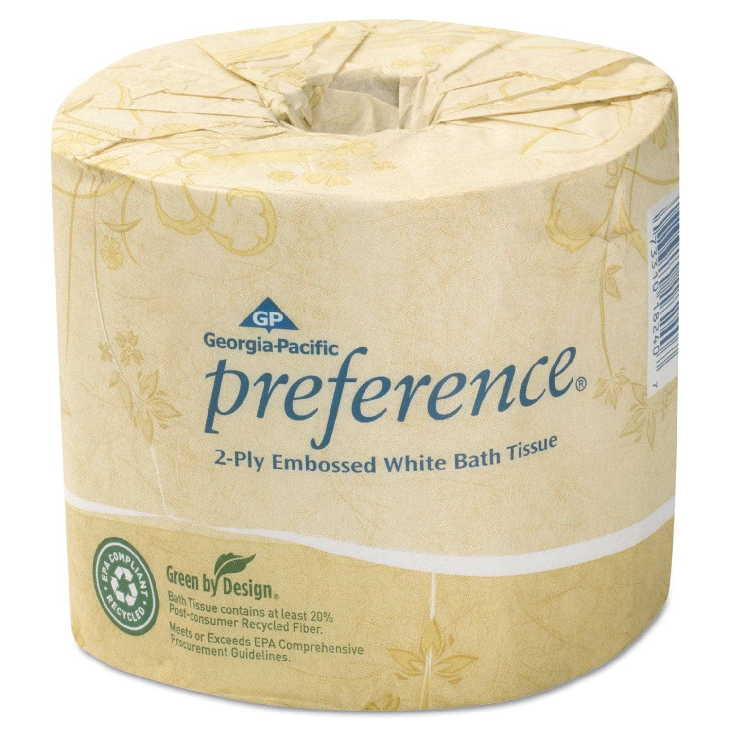 Georgia Pacific Embossed 2-Ply Bathroom Tissue, Septic Safe, White, 550 Sheet/Roll, 80 Rolls/Carton - GPC1828001 - TotalRestroom.com
