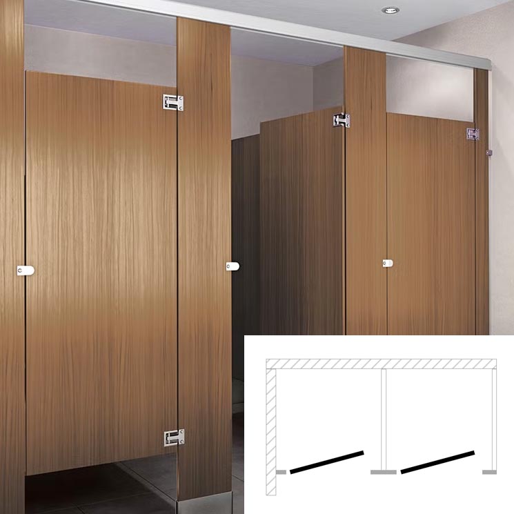Global Toilet Partition (Plastic Laminate) 2 In Corner (72