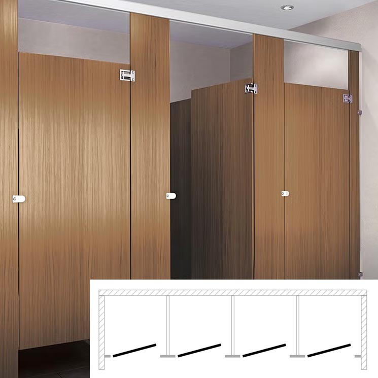 ASI Global Toilet Partition (Plastic Laminate) 4 Between Wall (144