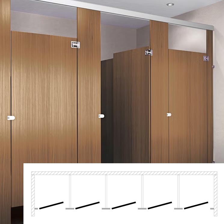 ASI Global Toilet Partition (Plastic Laminate) 5 Between Wall (180