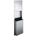 ASI 0469 Combination Commercial Paper Towel Dispenser/Waste Receptacle, Recessed-Mounted, Stainless Steel
