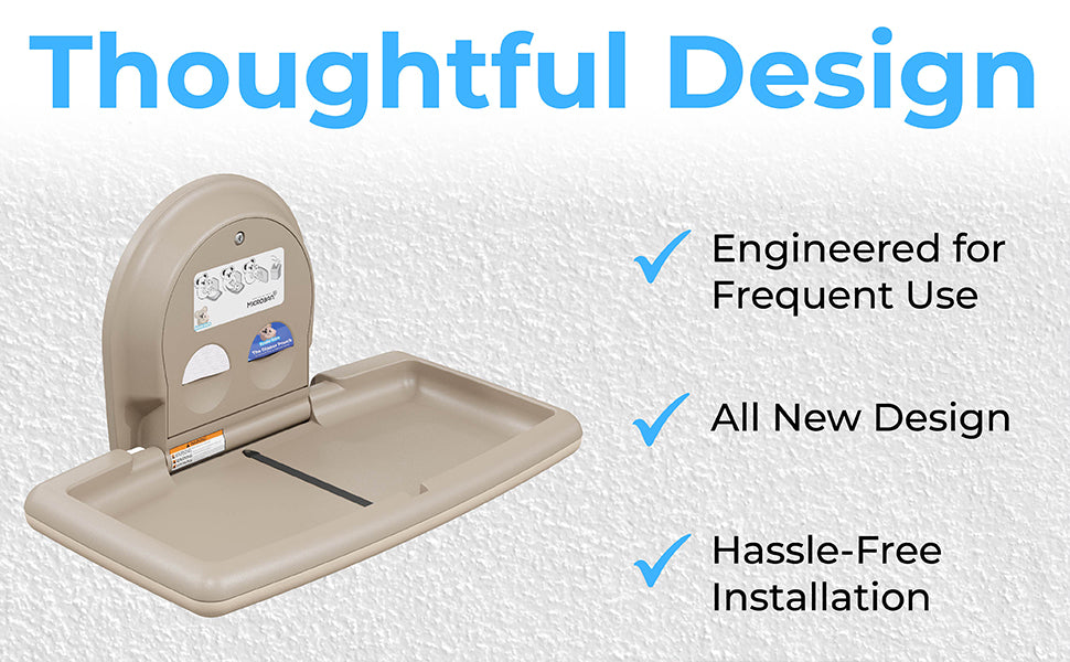 Koala Kare KB200-00 Horizontal Baby Changing Station, Wall-Mounted, Cream, Updated Part Number: KB300-00