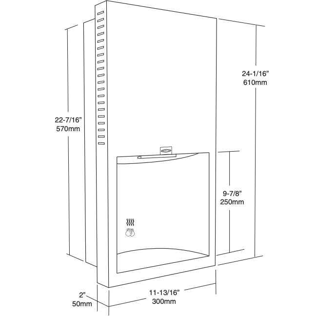 Bobrick B-3725 115v ADA Recessed Hand Dryer 115v