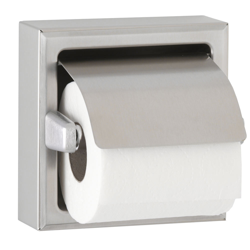 Bobrick B-66997 Commercial Toilet Paper Dispenser w/ Hood, Surface-Mounted, Stainless Steel w/ Satin Finish