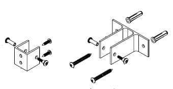 Bradley HDWP-A0099 Toilet Partition Stirrup Dividing Panel Hardware Kit, Aluminum