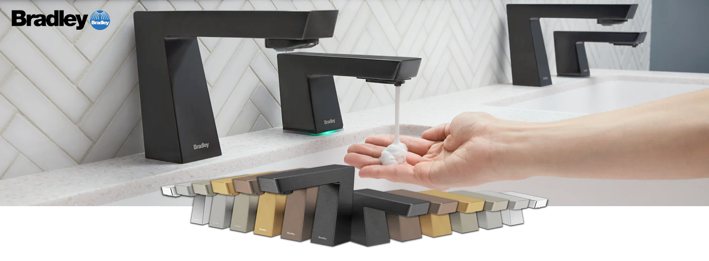 Bradley Touch-Free Verge Matching Soap & Faucets Bradley Touch-Free Verge Matching Soap & Faucets